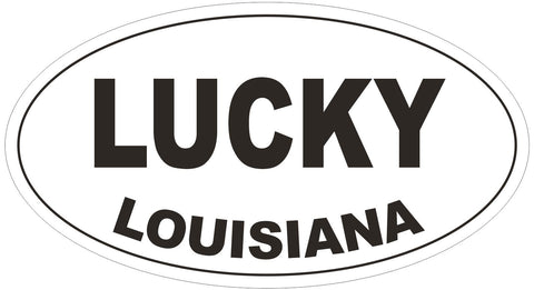 Lucky Louisiana Oval Bumper Sticker or Helmet Sticker D3848
