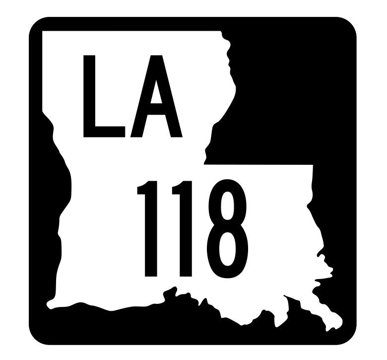 Louisiana State Highway 118 Sticker Decal R5834 Highway Route Sign