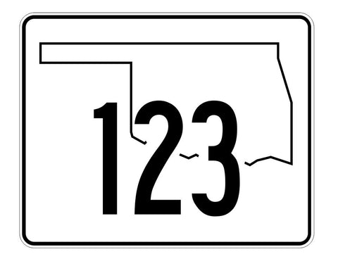 Oklahoma State Highway 123 Sticker Decal R5693 Highway Route Sign