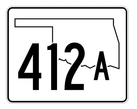 Oklahoma State Highway 412A Sticker Decal R5728 Highway Route Sign