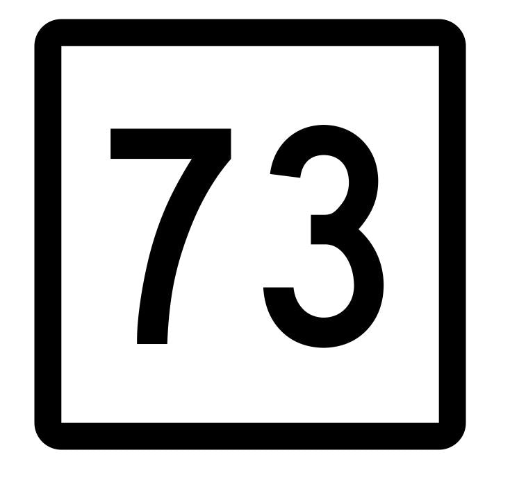 Connecticut State Highway 73 Sticker Decal R5103 Highway Route Sign