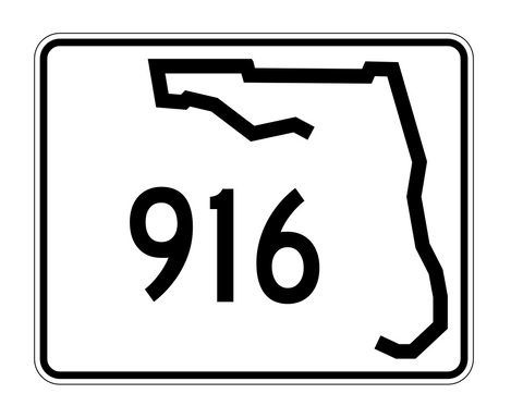 Florida State Road 916 Sticker Decal R1748 Highway Sign - Winter Park Products