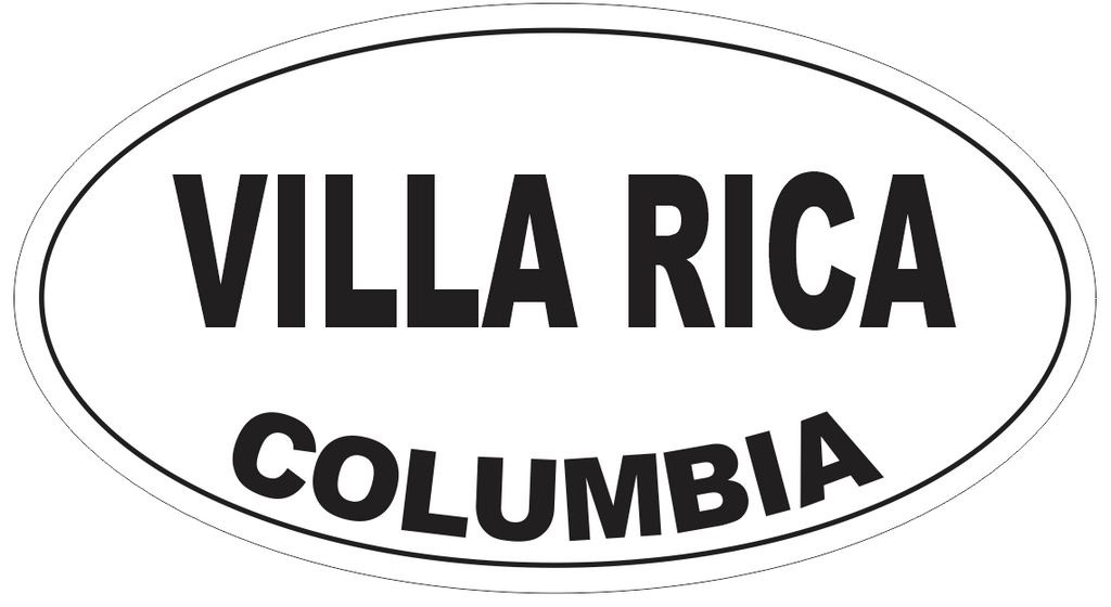 Villa Rica Columbia Oval Bumper Sticker or Helmet Sticker D5403