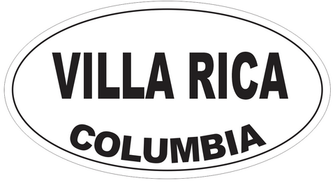 Villa Rica Columbia Oval Bumper Sticker or Helmet Sticker D5403