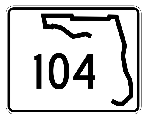 Florida State Road 104 Sticker Decal R1432 Highway Sign - Winter Park Products