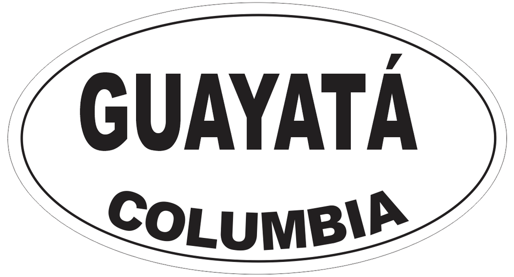 Guayata Columbia Oval Bumper Sticker or Helmet Sticker D4324