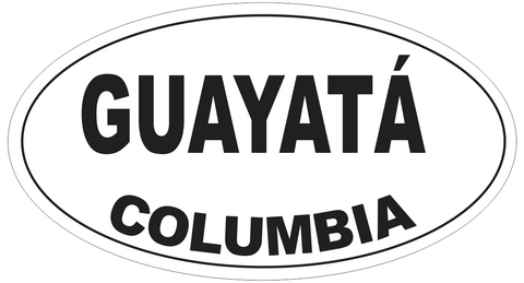 Guayata Columbia Oval Bumper Sticker or Helmet Sticker D4324