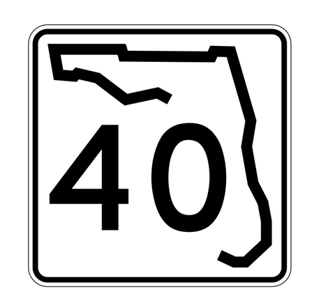 Florida State Road 40 Sticker Decal R1374 Highway Sign - Winter Park Products