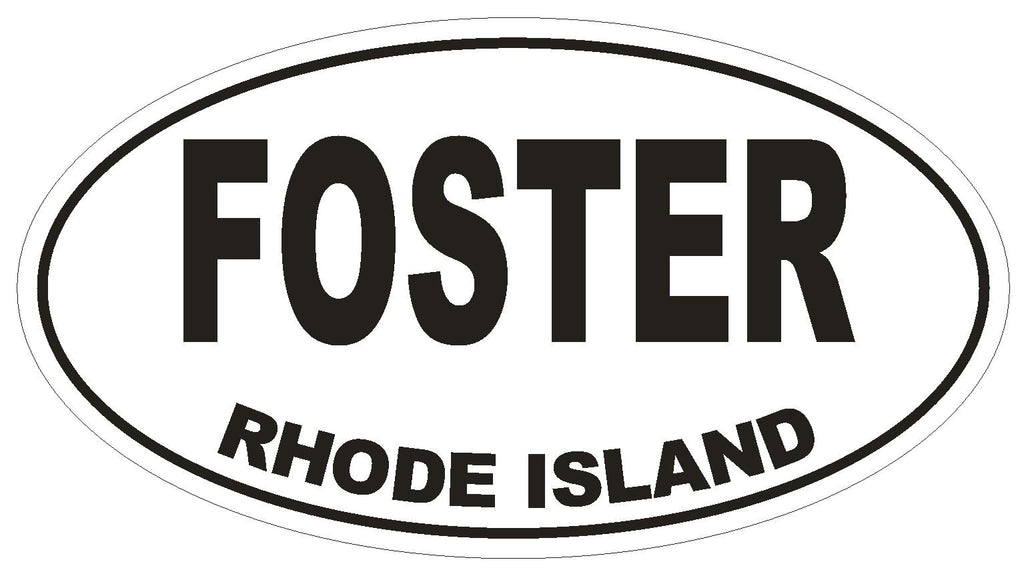 Foster Rhode Island Oval Bumper Sticker or Helmet Sticker D1494 Euro Oval - Winter Park Products