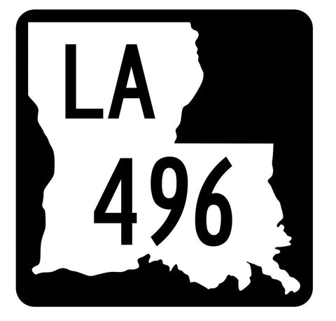 Louisiana State Highway 496 Sticker Decal R5982 Highway Route Sign