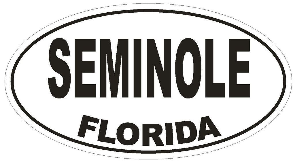 Seminole Florida Oval Bumper Sticker or Helmet Sticker D1596 Euro Oval - Winter Park Products