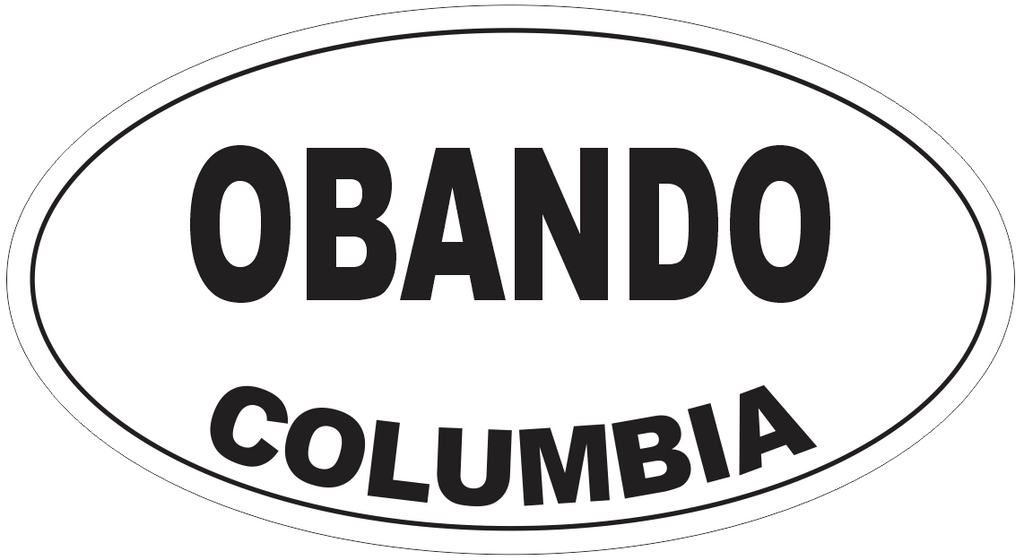 Obando Columbia Oval Bumper Sticker or Helmet Sticker D4737