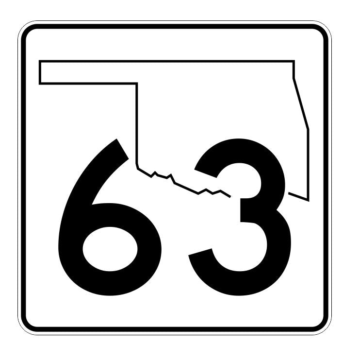 Oklahoma State Highway 63 Sticker Decal R5626 Highway Route Sign