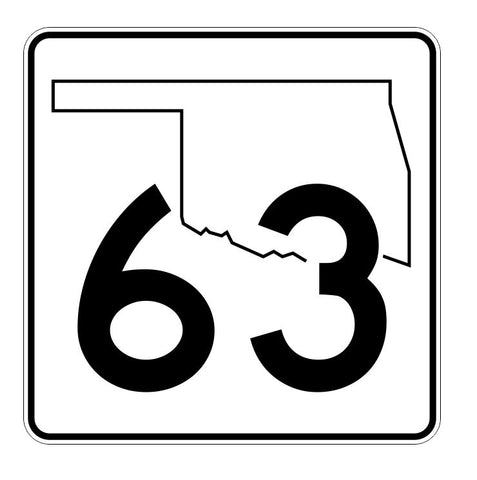 Oklahoma State Highway 63 Sticker Decal R5626 Highway Route Sign