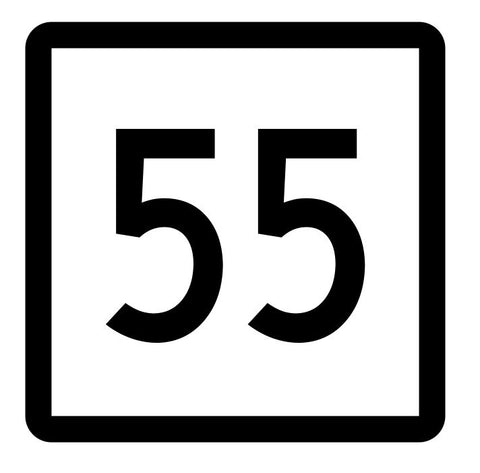 Connecticut State Highway 55 Sticker Decal R5088 Highway Route Sign
