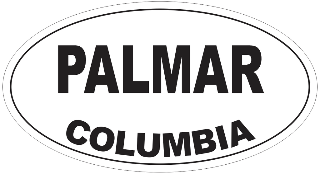 Palmar Columbia Oval Bumper Sticker or Helmet Sticker D4683