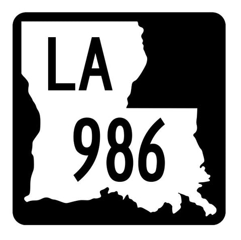 Louisiana State Highway 986 Sticker Decal R6249 Highway Route Sign