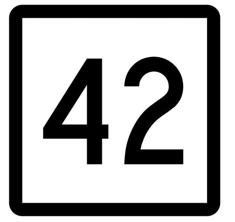 Connecticut State Highway 42 Sticker Decal R5082 Highway Route Sign