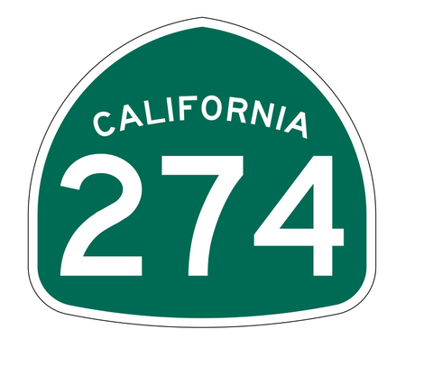 California State Route 274 Sticker Decal R1320 Highway Sign - Winter Park Products