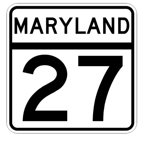 Maryland State Highway 27 Sticker Decal R2686 Highway Sign