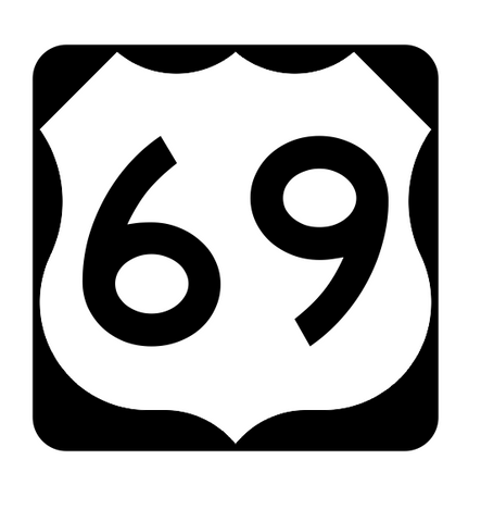 US Route 69 Sticker R1929 Highway Sign Road Sign - Winter Park Products