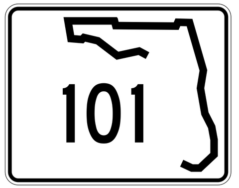 Florida State Road 101 Sticker Decal R1429 Highway Sign - Winter Park Products