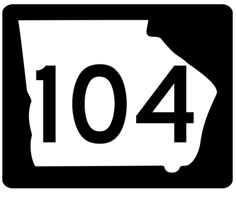Georgia State Route 104 Sticker R3647 Highway Sign