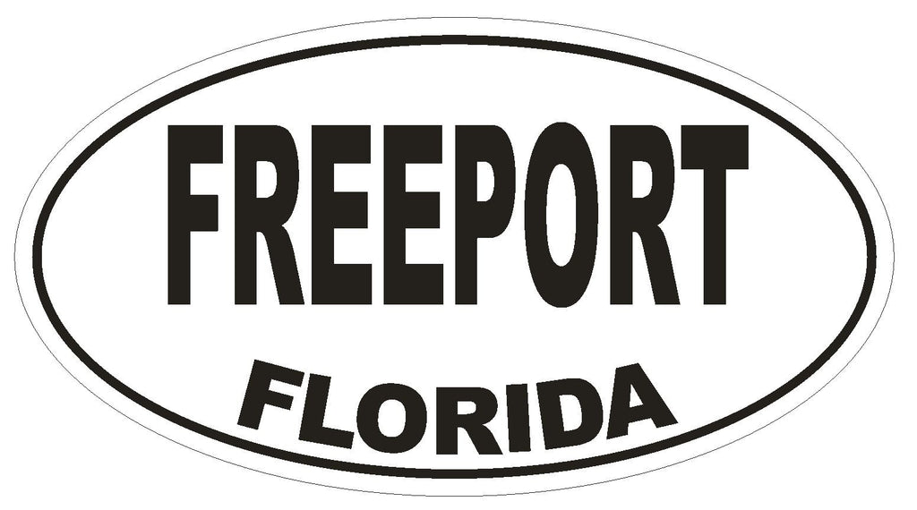 Freeport Florida Oval Bumper Sticker or Helmet Sticker D1474 Euro Oval - Winter Park Products