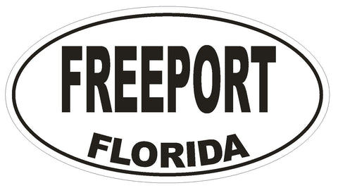 Freeport Florida Oval Bumper Sticker or Helmet Sticker D1474 Euro Oval - Winter Park Products
