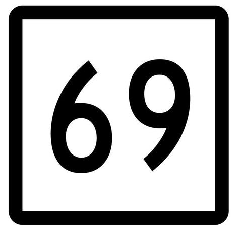 Connecticut State Highway 69 Sticker Decal R5098 Highway Route Sign