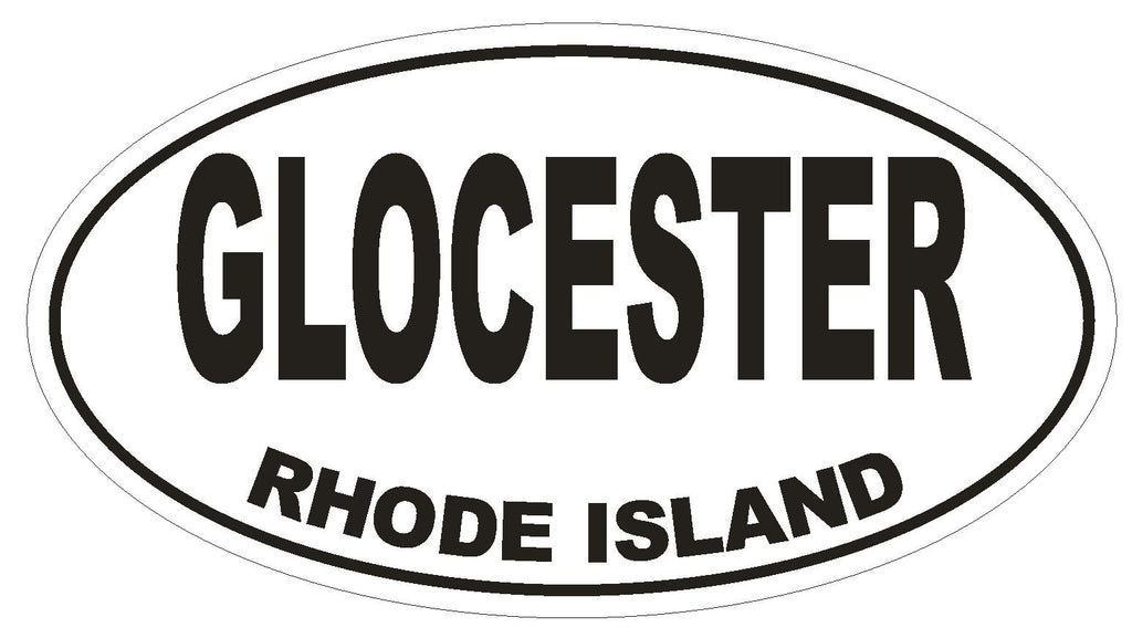 Glocester Rhode Island Oval Bumper Sticker or Helmet Sticker D1495 Euro Oval - Winter Park Products