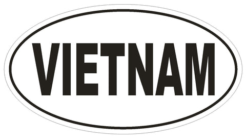 VIETNAM Oval Bumper Sticker or Helmet Sticker D2159 Euro Oval Country Code - Winter Park Products