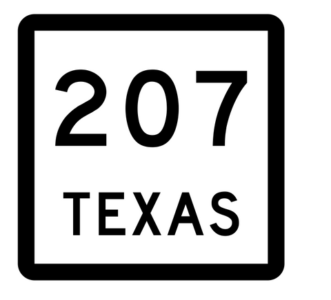 Texas State Highway 207 Sticker Decal R2504 Highway Sign