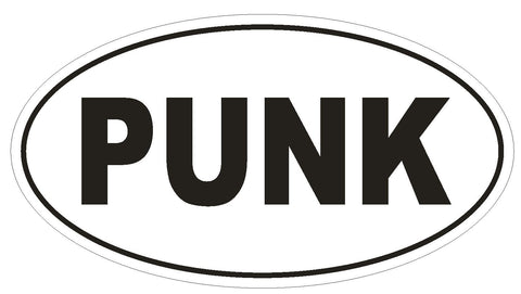 PUNK Oval Bumper Sticker or Helmet Sticker D554 Laptop Cell Music Euro Oval - Winter Park Products