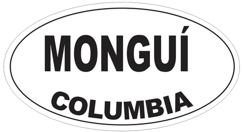 Mongui Columbia Oval Bumper Sticker or Helmet Sticker D4330