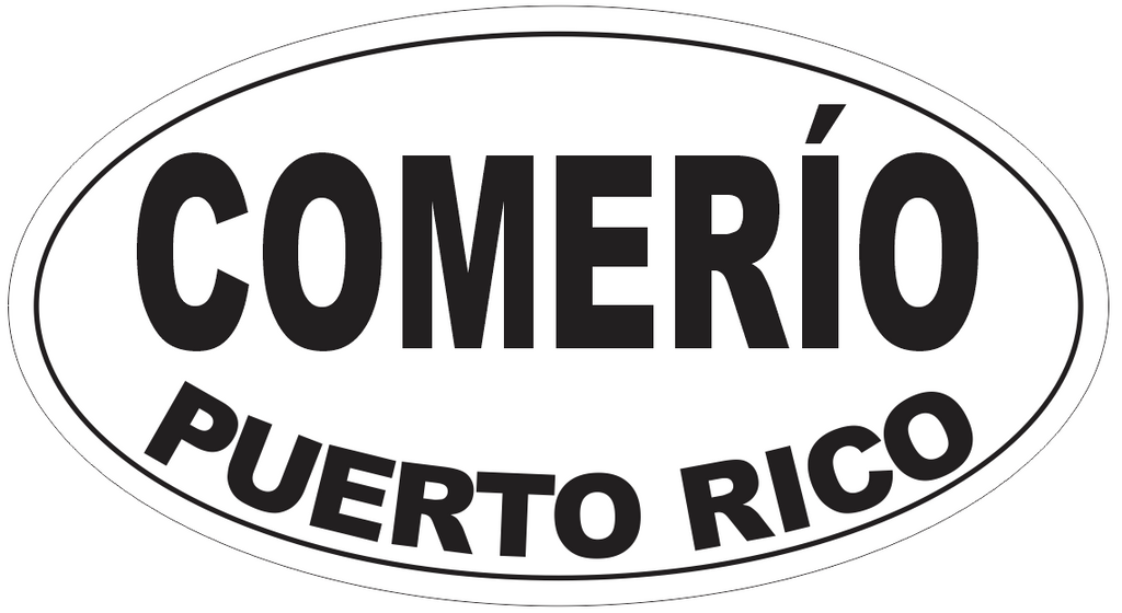 Comerio Puerto Rico Oval Bumper Sticker or Helmet Sticker D4106