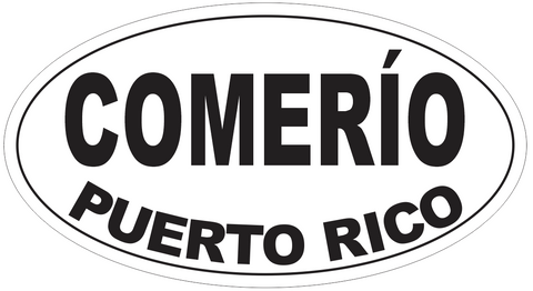Comerio Puerto Rico Oval Bumper Sticker or Helmet Sticker D4106
