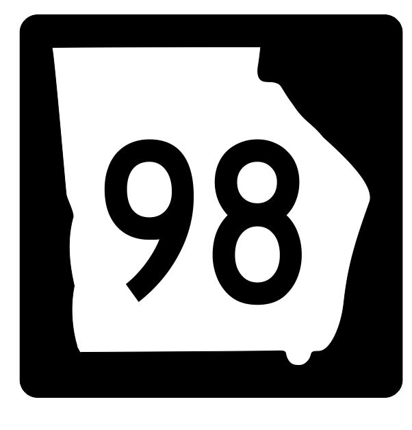Georgia State Route 98 Sticker R3641 Highway Sign
