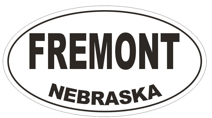 Fremont Nebraska Oval Bumper or Helmet Sticker D5032 oval