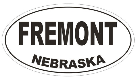 Fremont Nebraska Oval Bumper or Helmet Sticker D5032 oval