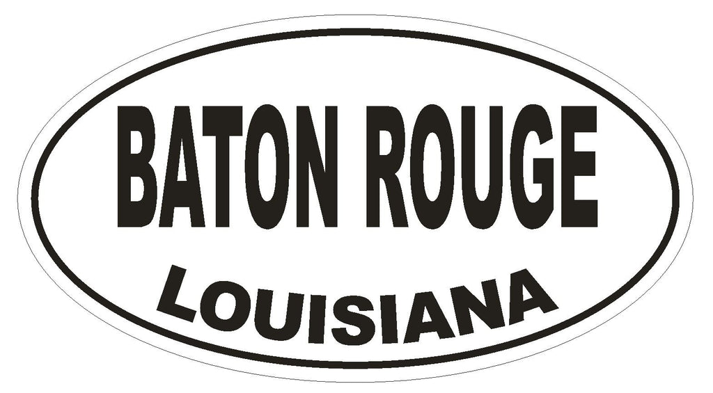 Baton Rouge Louisiana Oval Bumper Sticker or Helmet Sticker D1668 Euro Oval - Winter Park Products