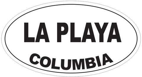 La Plaza Columbia Oval Bumper Sticker or Helmet Sticker D5482