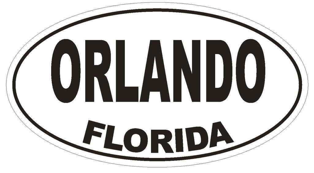 Orlando Florida Oval Bumper Sticker or Helmet Sticker D1611 Euro Oval - Winter Park Products