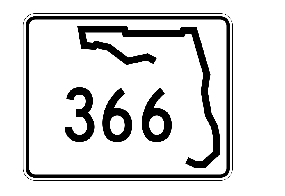 Florida State Road 366 Sticker Decal R1542 Highway Sign - Winter Park Products