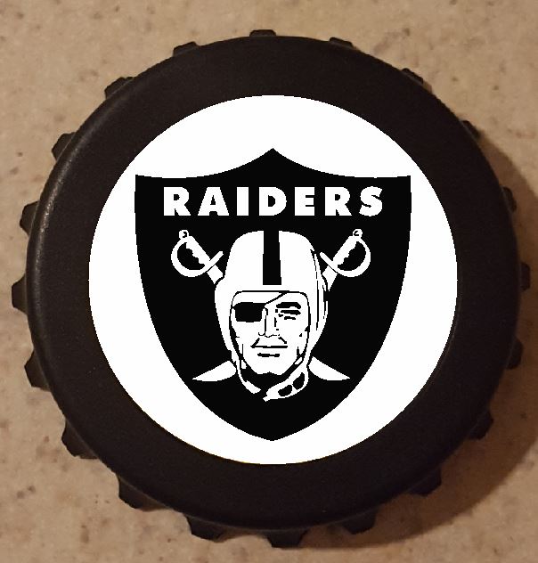 Oakland Raiders Bottle Opener Refrigerator Magnet 3" Bottle Cap Novelty Gift B8