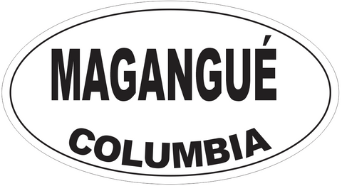 Magangue Columbia Oval Bumper Sticker or Helmet Sticker D4282