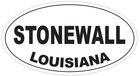 Stonewall Louisiana Oval Bumper Sticker or Helmet Sticker D4019