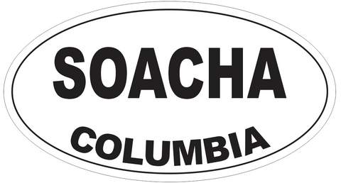 Soacha Columbia Oval Bumper Sticker or Helmet Sticker D4492