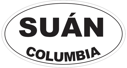 Suan Columbia Oval Bumper Sticker or Helmet Sticker D4271