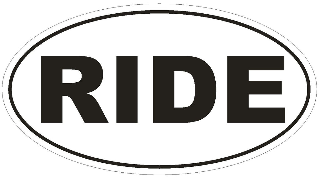 RIDE Euro Oval Bumper Sticker or Helmet Sticker D519 Laptop Cell Phone Cycle - Winter Park Products
